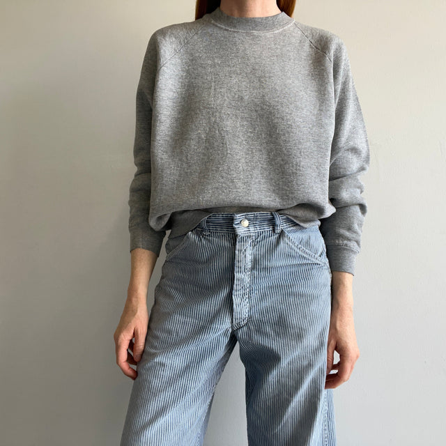 1990s FOTL Blank Gray Sweatshirt with Contrast Stitching