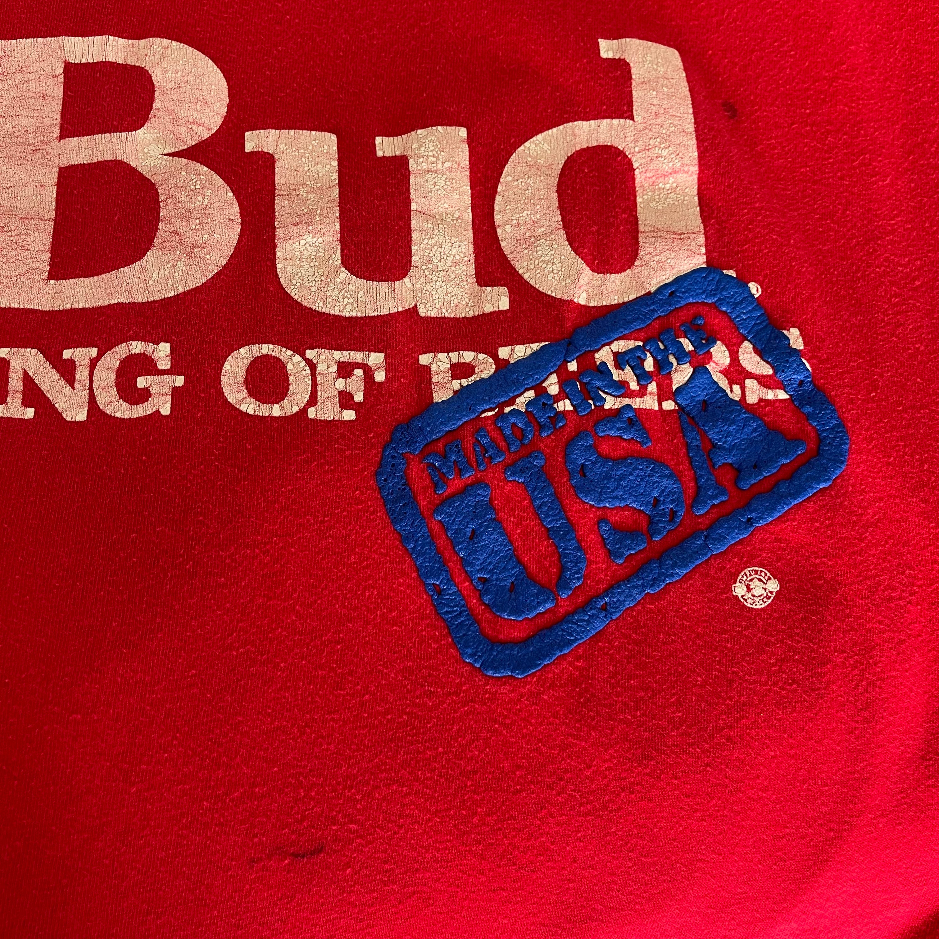 1980s Bud - The King Of Beers - Cotton T-Shirt