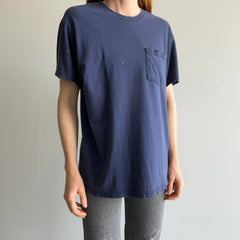 2000s Destroyed D Grade Navy Pocket T-Shirt