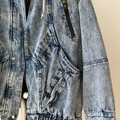 1980s Acid Wash Zip Denim Jean Jacket - !!!!!!