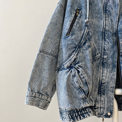 1980s Acid Wash Zip Denim Jean Jacket - !!!!!!