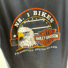 1999 HarleyT-Shirt American Flag on the Front- Frankfurt, Deutschland on the Backside