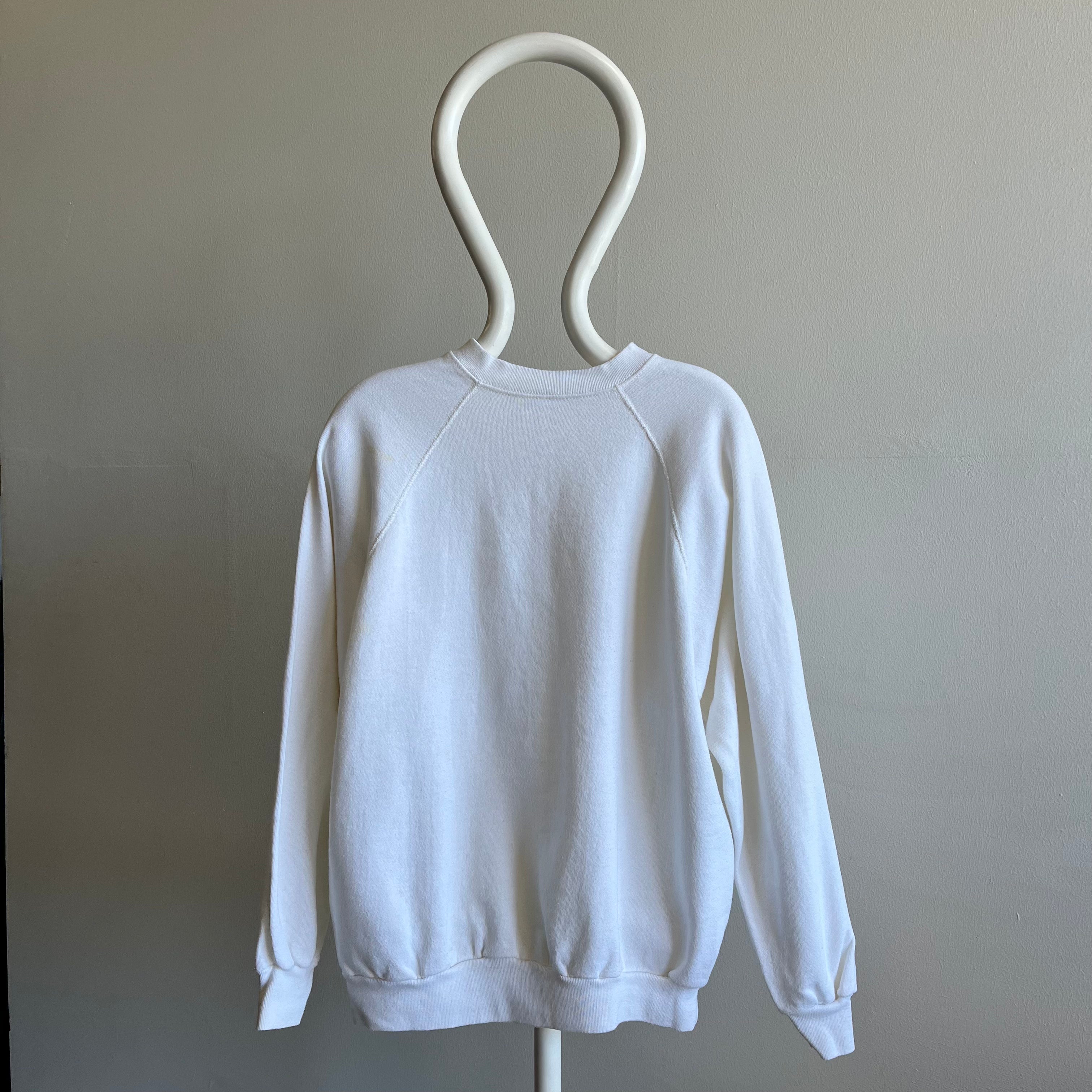 1980s Blank White Sweatshirt