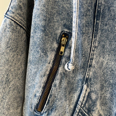 1980s Acid Wash Zip Denim Jean Jacket - !!!!!!