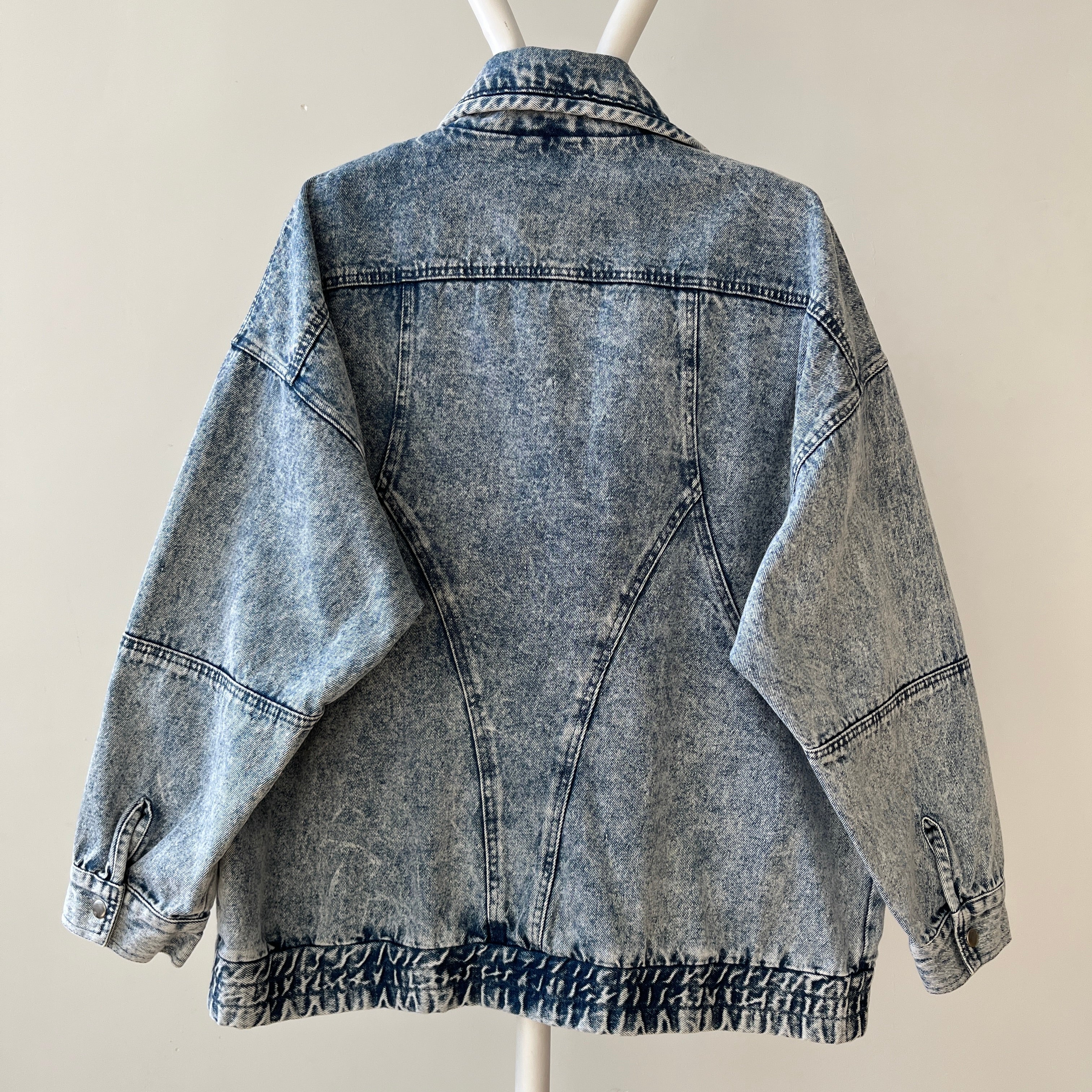 1980s Acid Wash Zip Denim Jean Jacket - !!!!!!