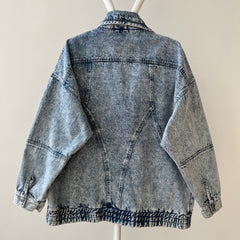 1980s Acid Wash Zip Denim Jean Jacket - !!!!!!
