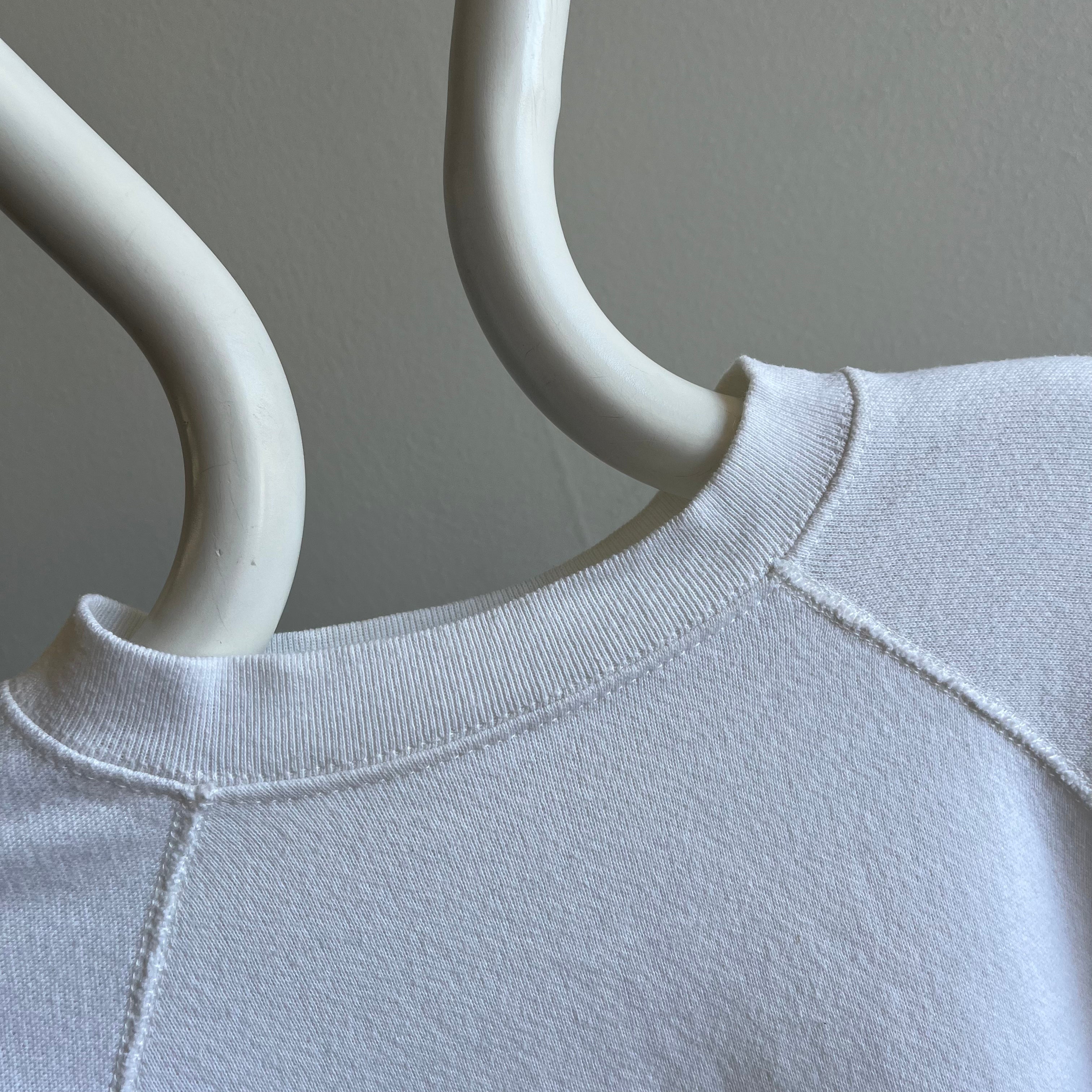 1980s Blank White Sweatshirt