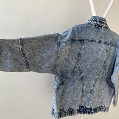 1980s Acid Wash Zip Denim Jean Jacket - !!!!!!