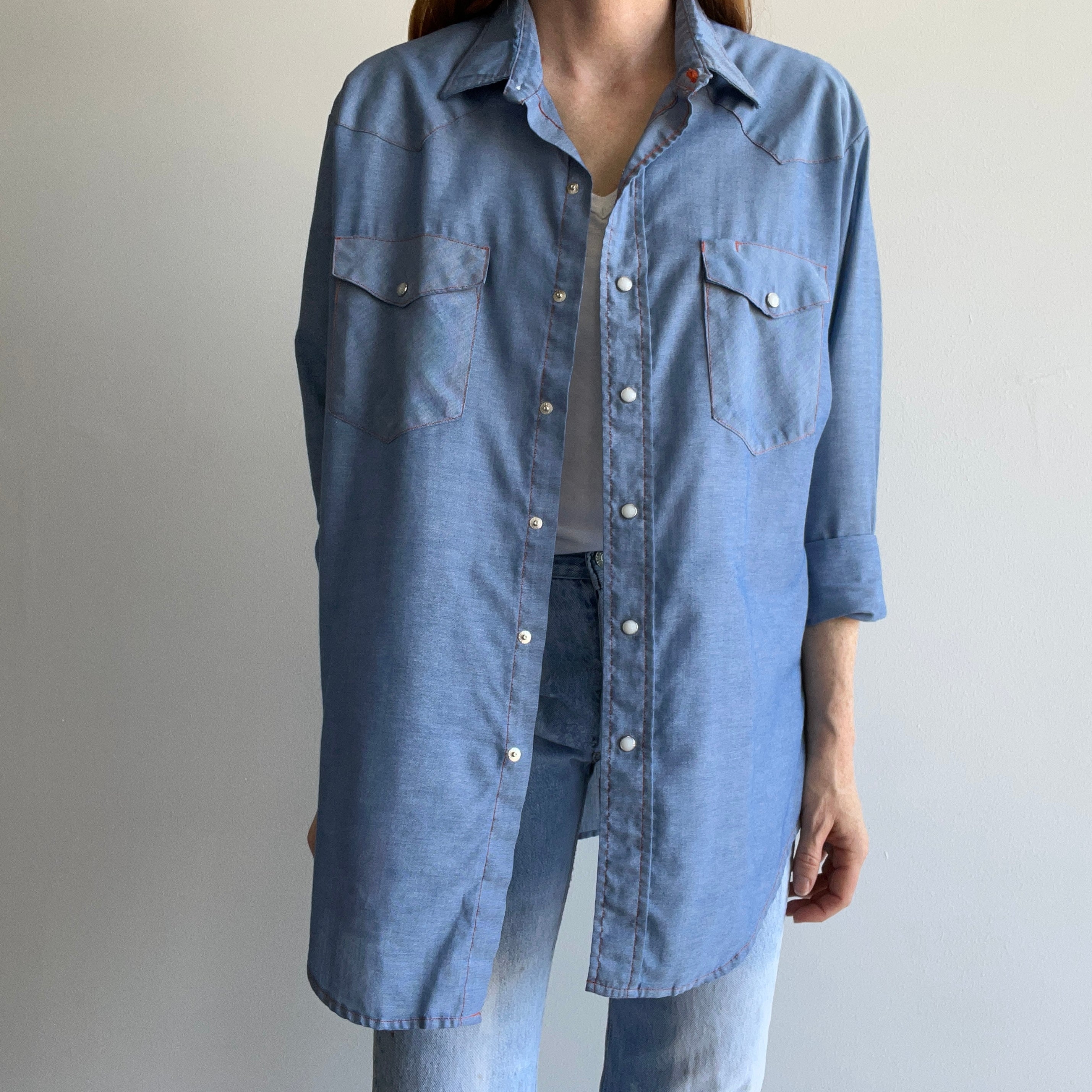 1990s Lightweight Denim Cowboy Shirt by Big Mac