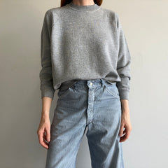 1990s FOTL Blank Gray Sweatshirt with Contrast Stitching