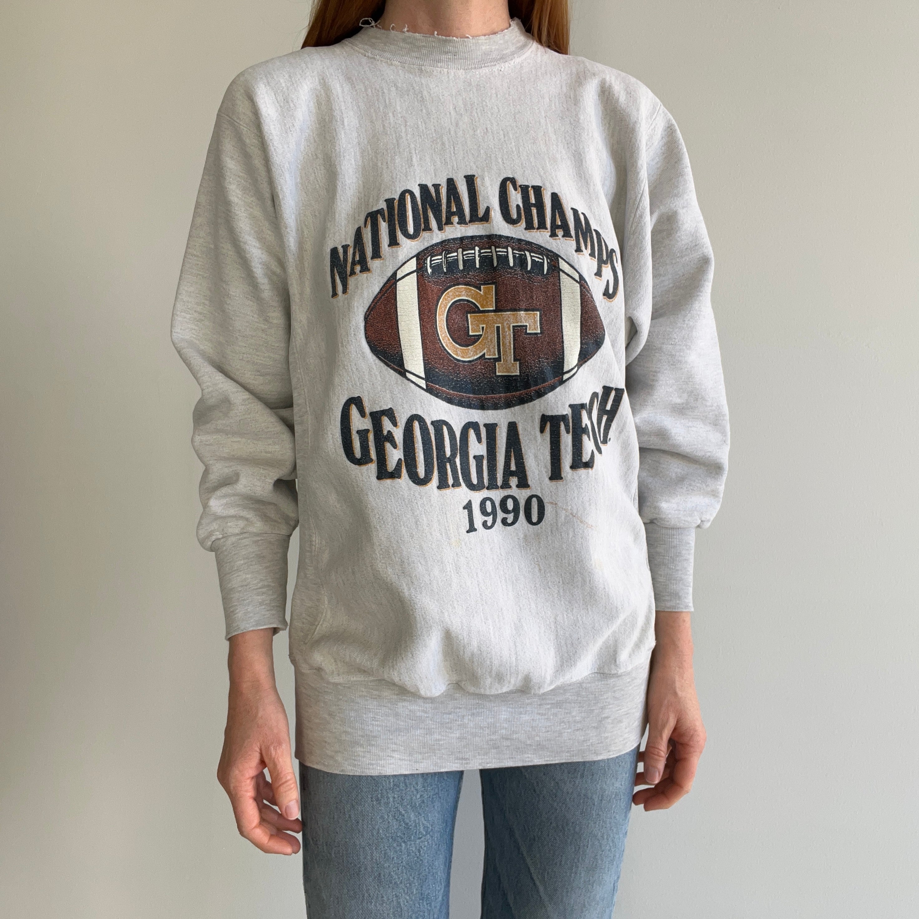 1990 Georgia Tech National Champs Reverse Weave Heavy Weight Sweatshirt