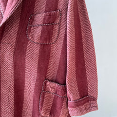 1940s Pilgrim Beacon Blanket Smoking Jacket with Sash - TINA COLLECTION