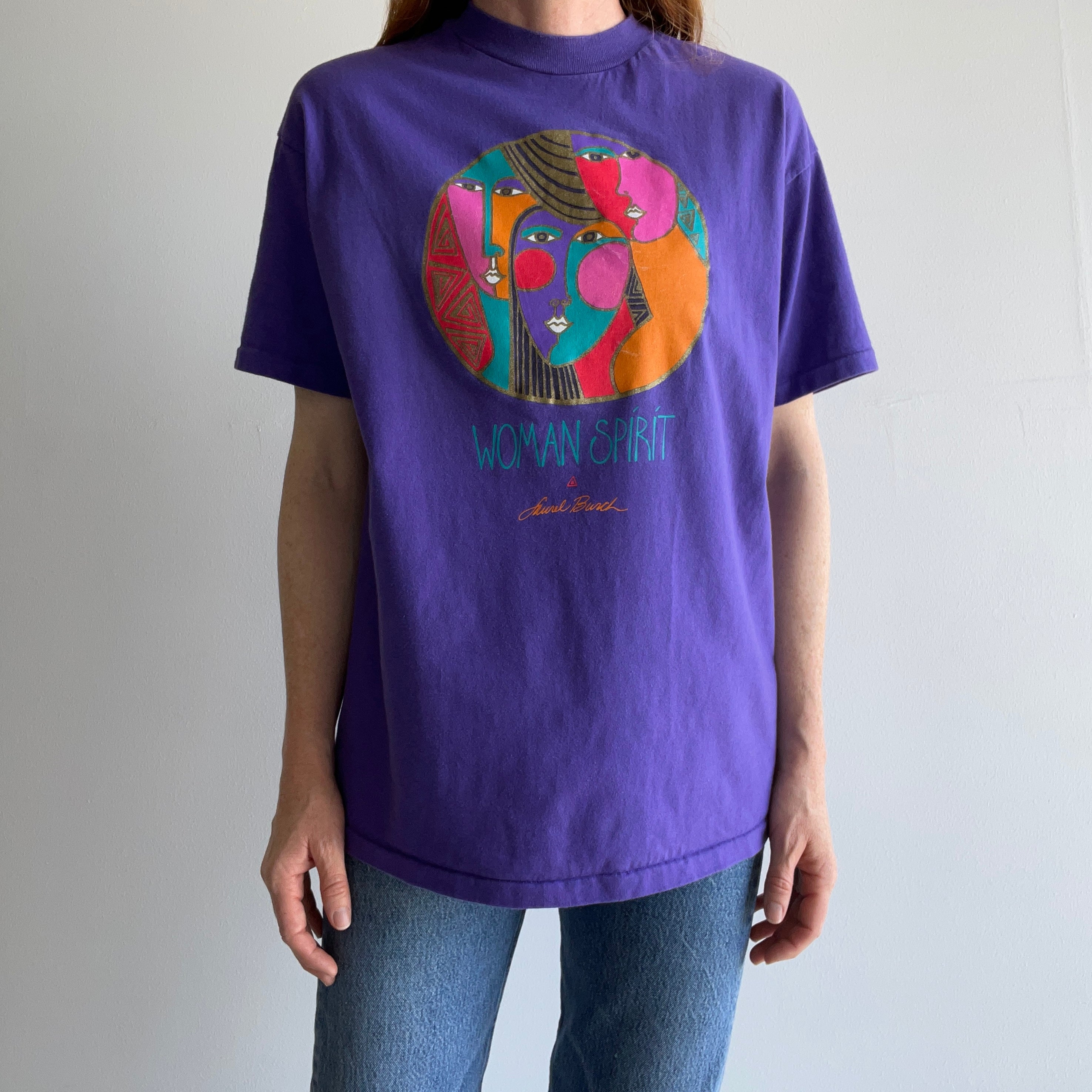 1980s Laurel Burch Spirit Woman Cotton T-Shirt