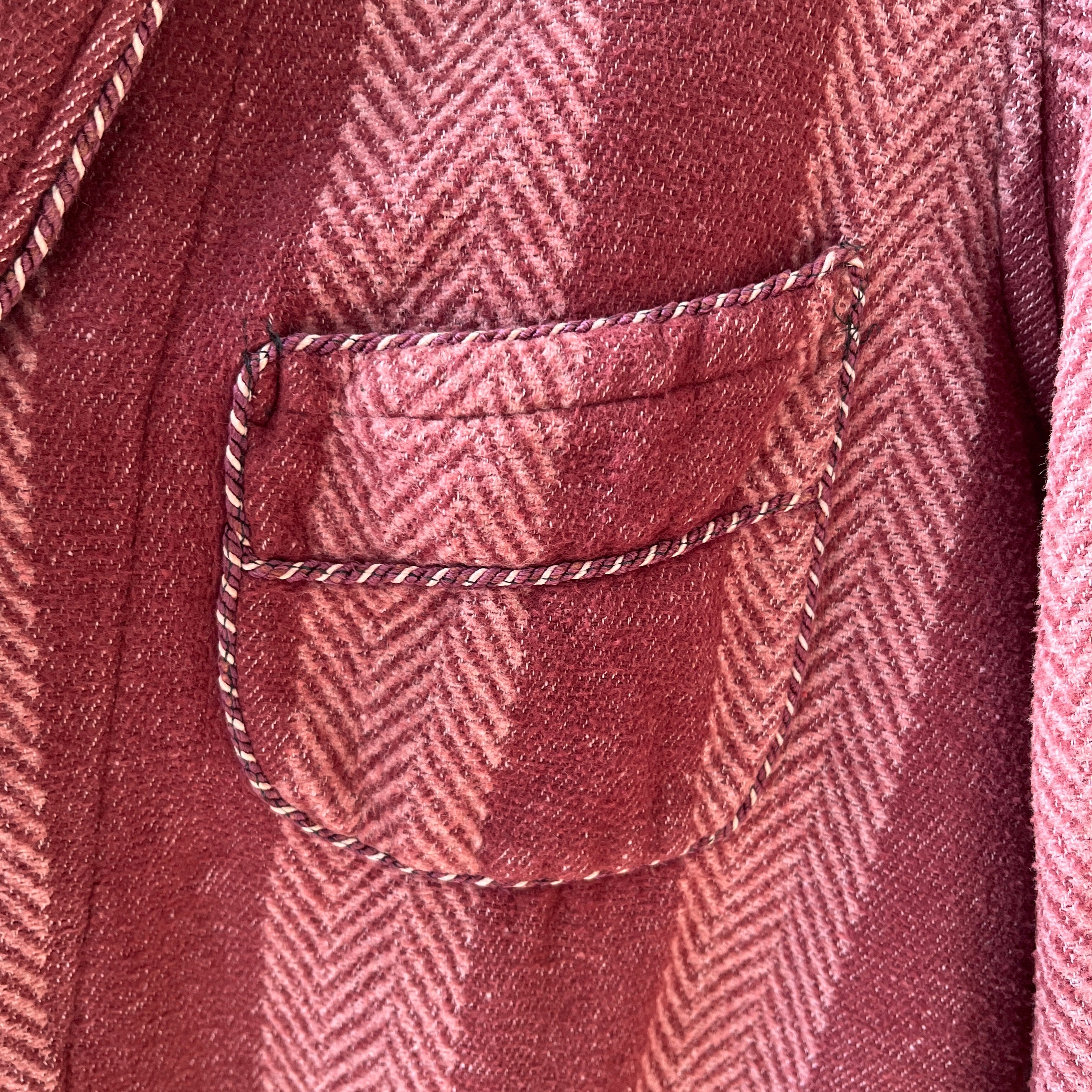 1940s Pilgrim Beacon Blanket Smoking Jacket with Sash - TINA COLLECTION