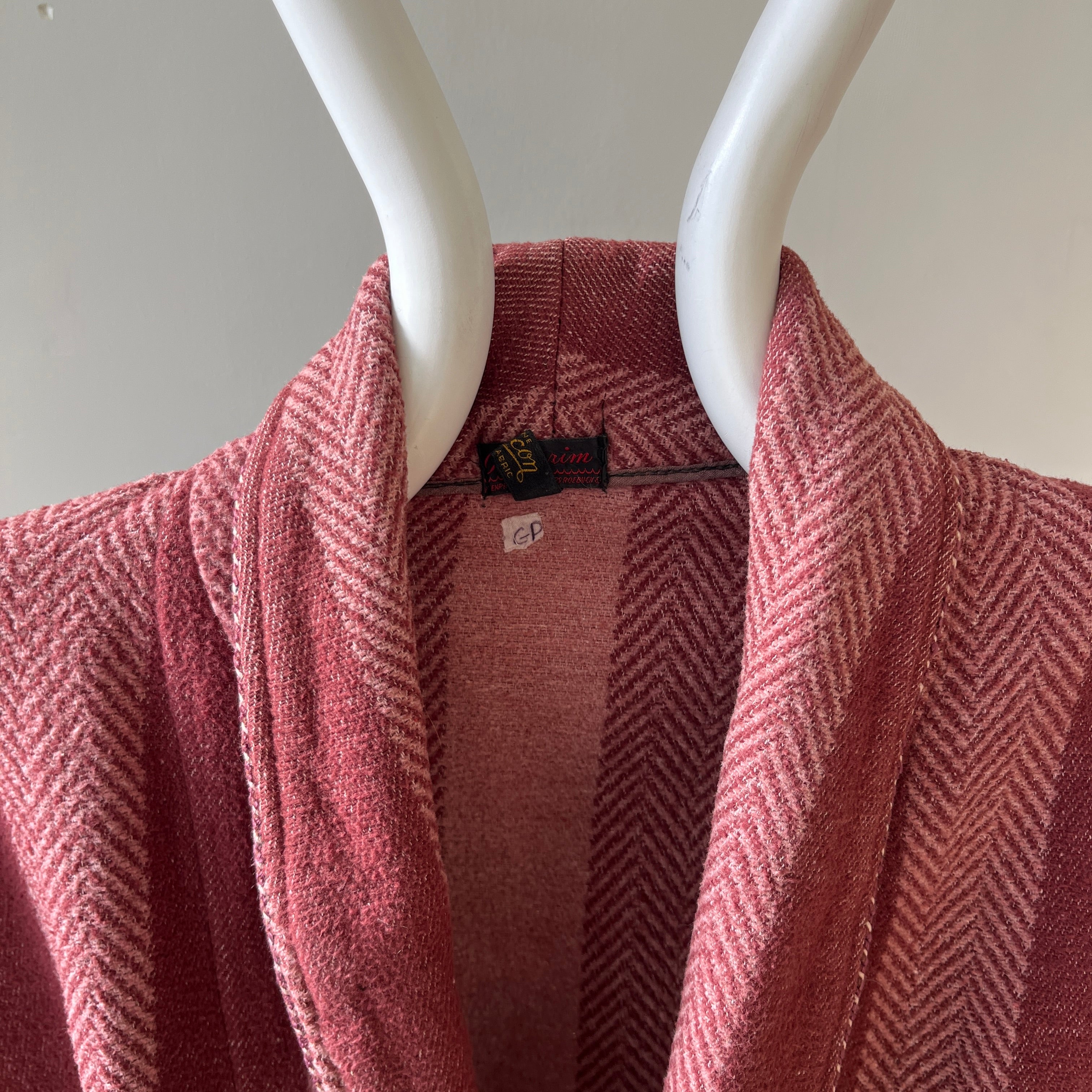 1940s Pilgrim Beacon Blanket Smoking Jacket with Sash - TINA COLLECTION