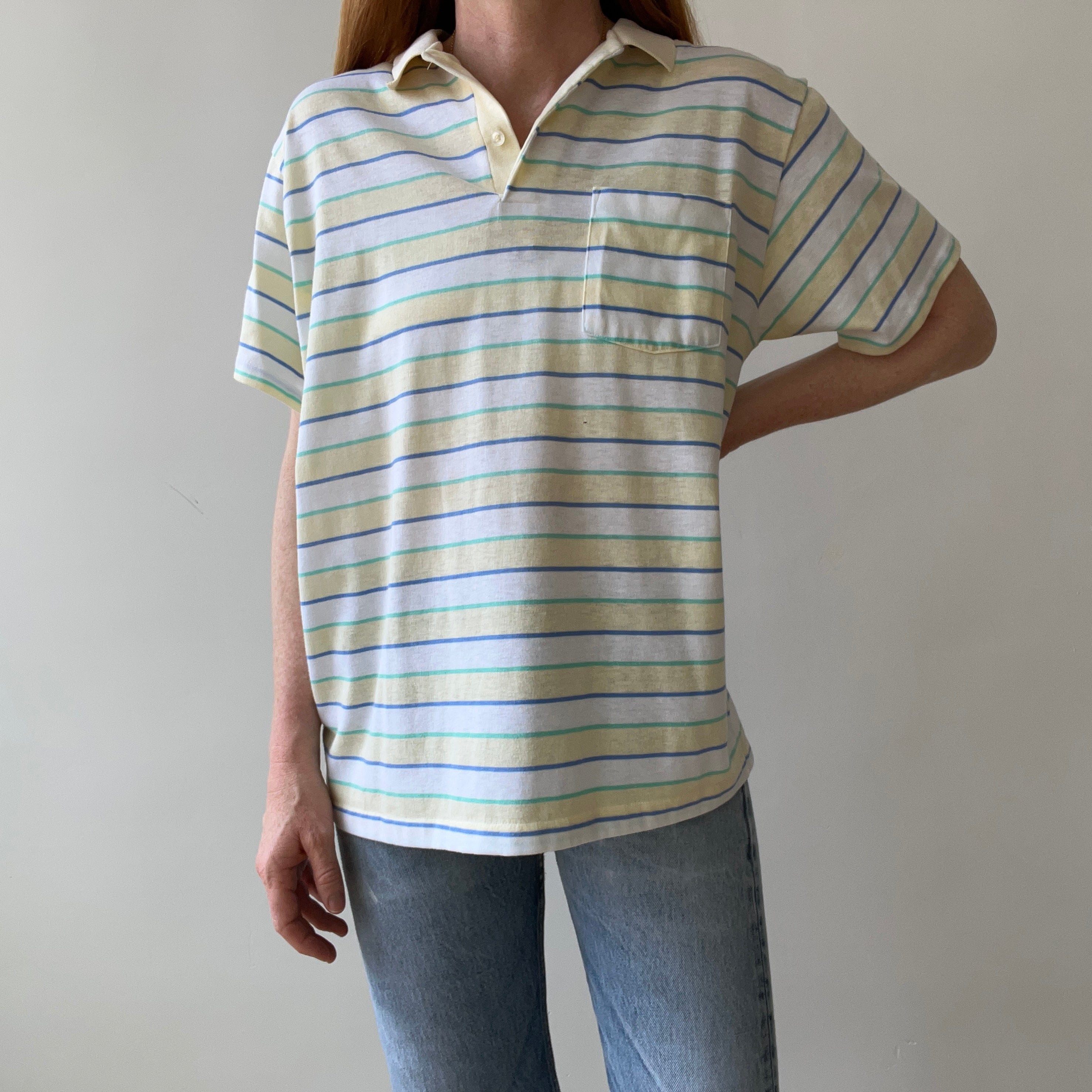 1970/80s Striped Polo Shirt