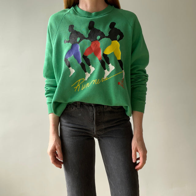 1980s Runners Sweatshirt - Thinned Out and Awesome