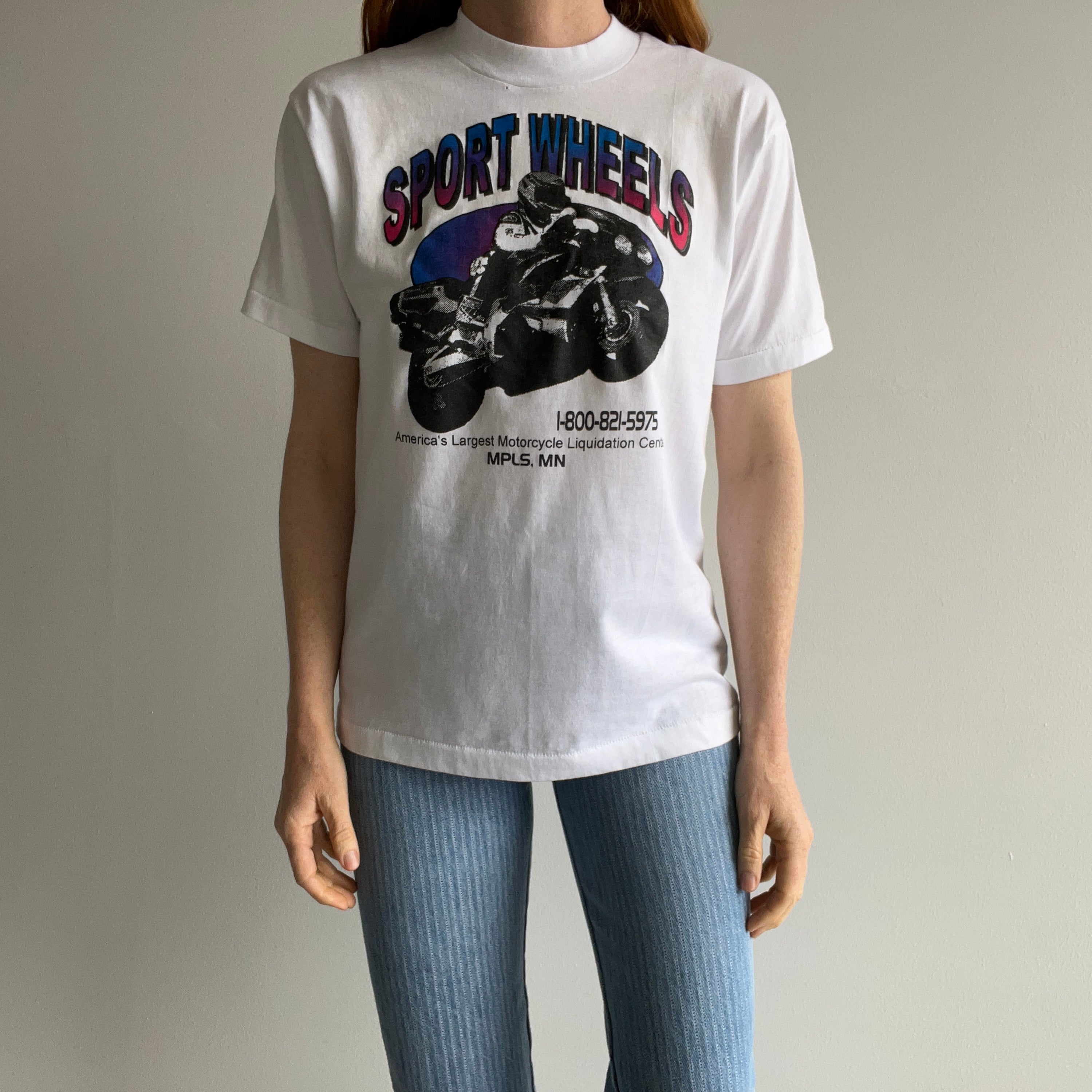 1980/90s Sport Wheels Motorcycle T-Shirt