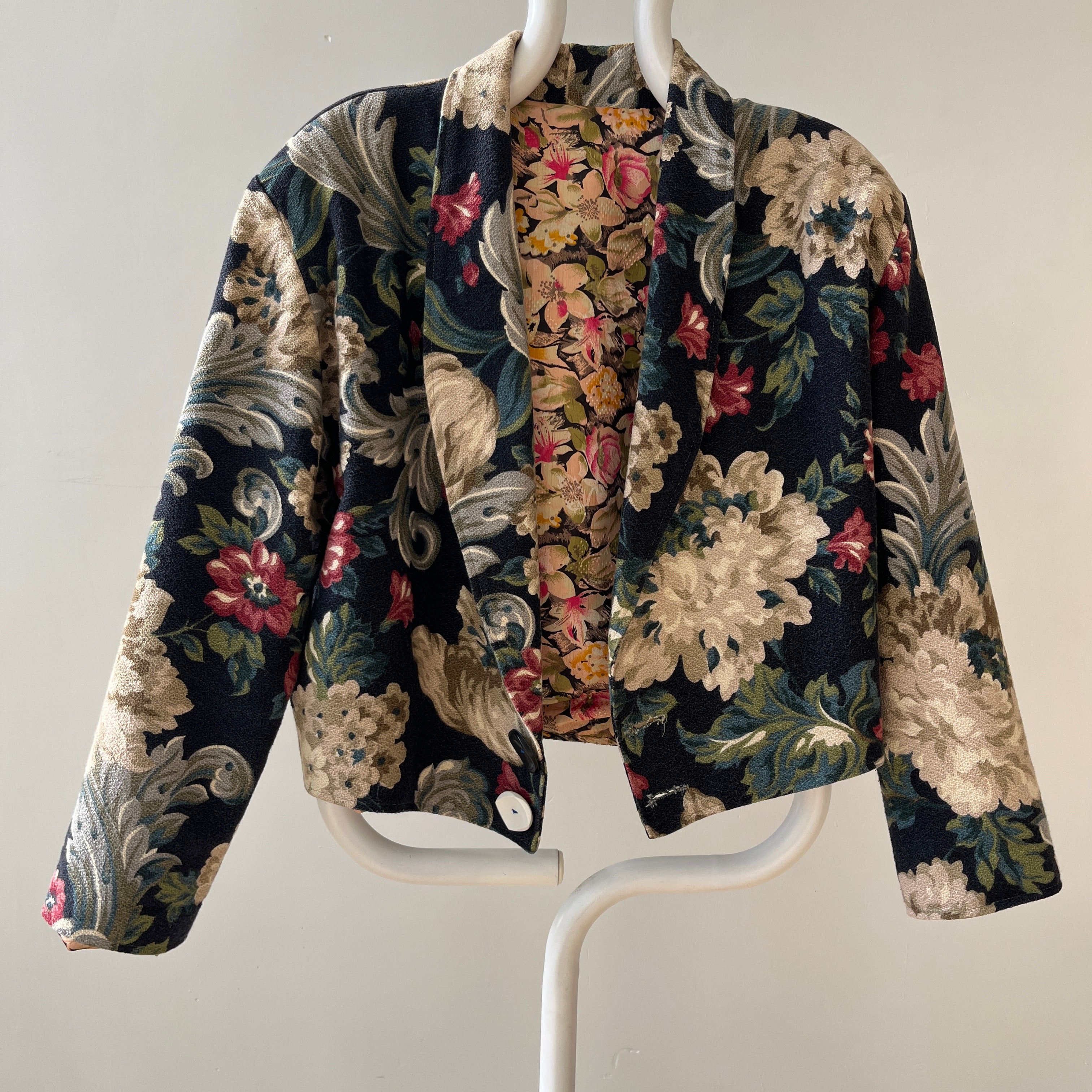 1980s Tapestry Floral Blazer - Silk Lined