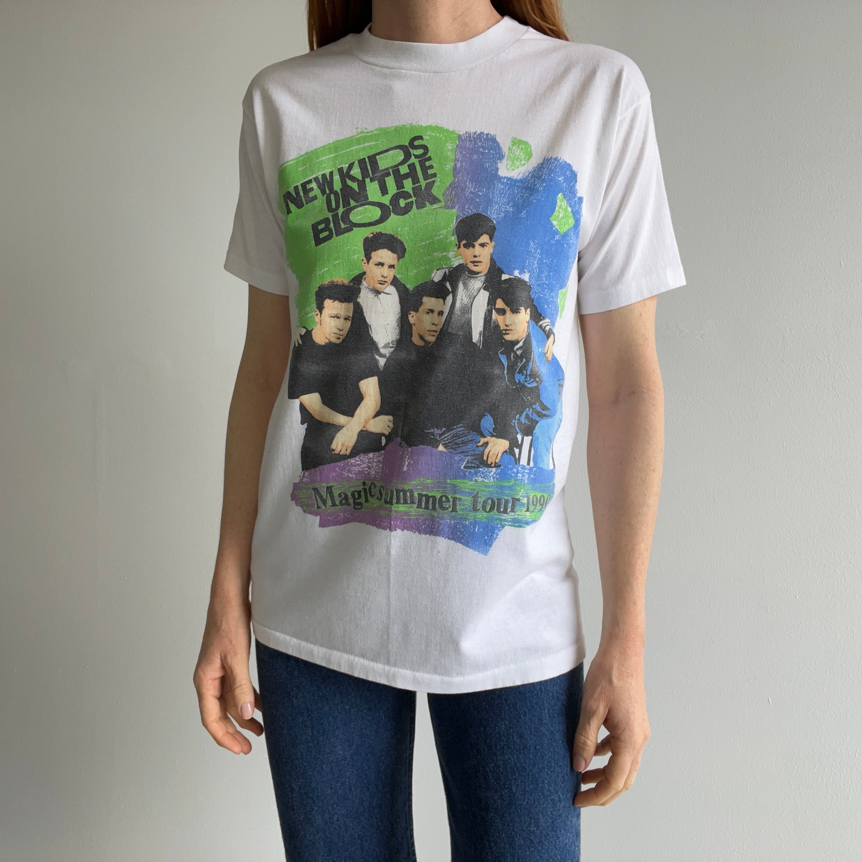 1990 NKOTB New Kids on the Block Magic Summer Tour T-Shirt - Yes, Indeed