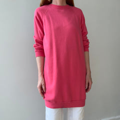 1980s Longer Pink Raglan Sweatshirt/Mini Dress?