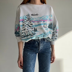 1990 Utah Winter Scape Wrap Around Sweatshirt