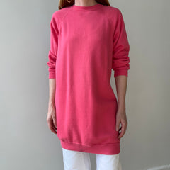 1980s Longer Pink Raglan Sweatshirt/Mini Dress?