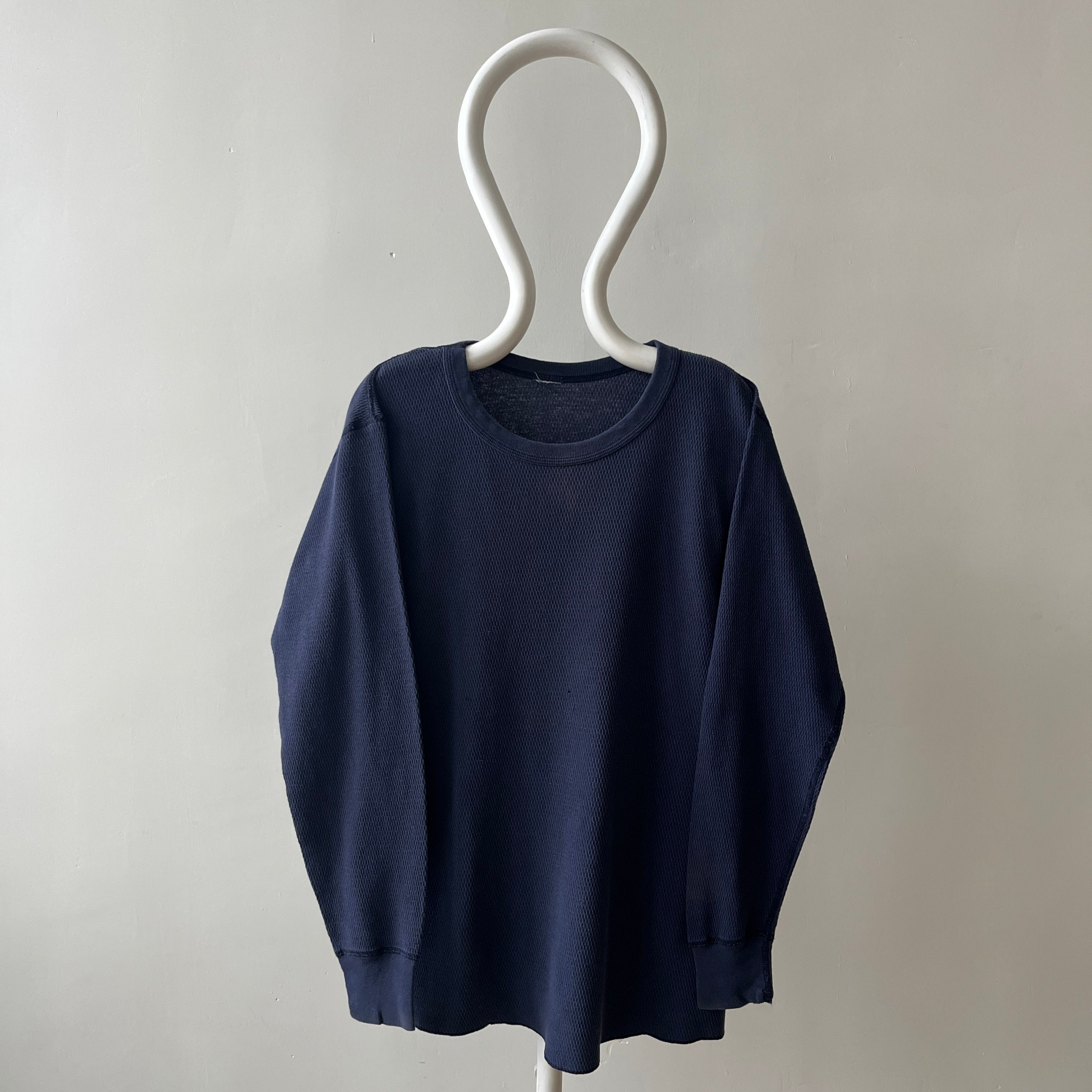 1980s Navy Faded Thermal Shirt