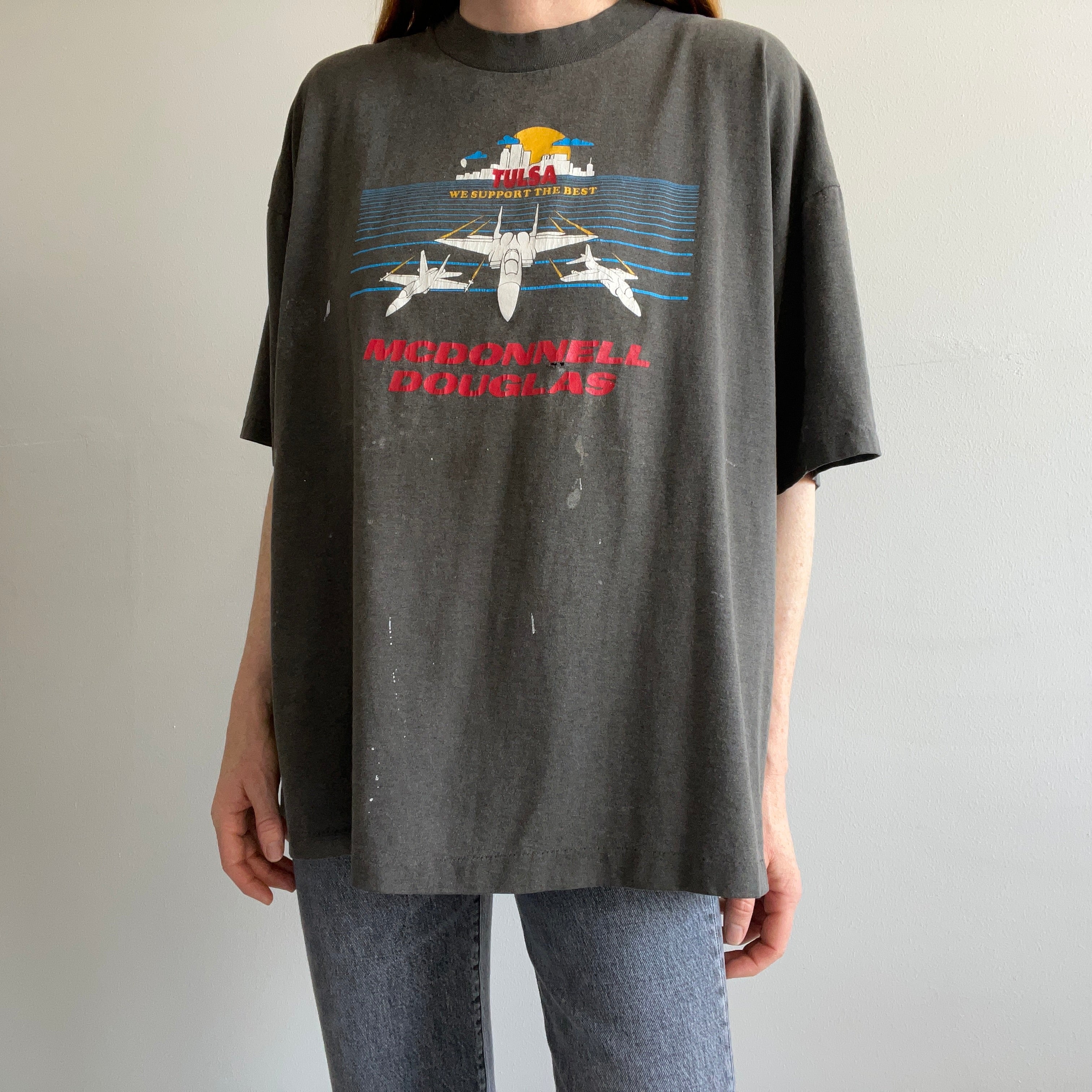 1990s McDonnel Douglas Tulsa - Aerospace Bomber Plant that Closed in 1993 - T-Shirt