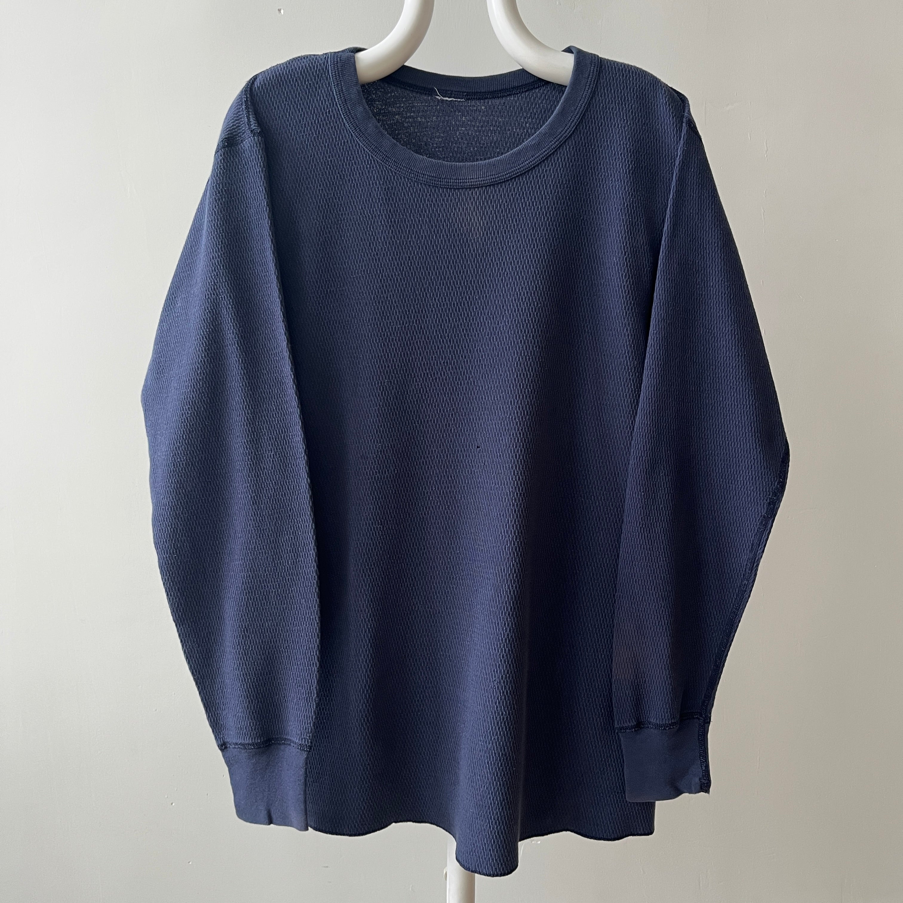 1980s Navy Faded Thermal Shirt
