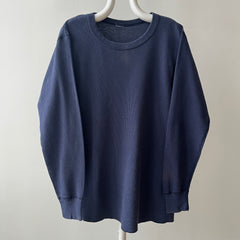 1980s Navy Faded Thermal Shirt