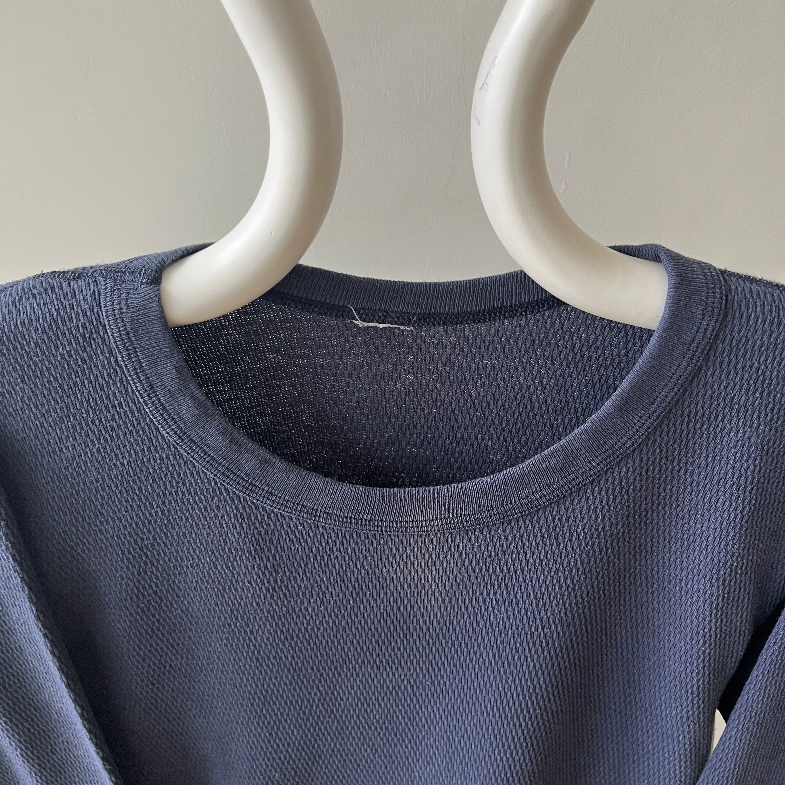 1980s Navy Faded Thermal Shirt