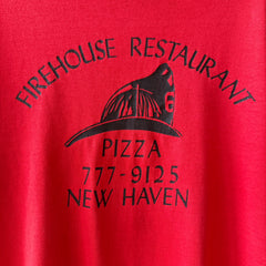1980s New Haven Firehouse Restaurant Pizza T Shirt