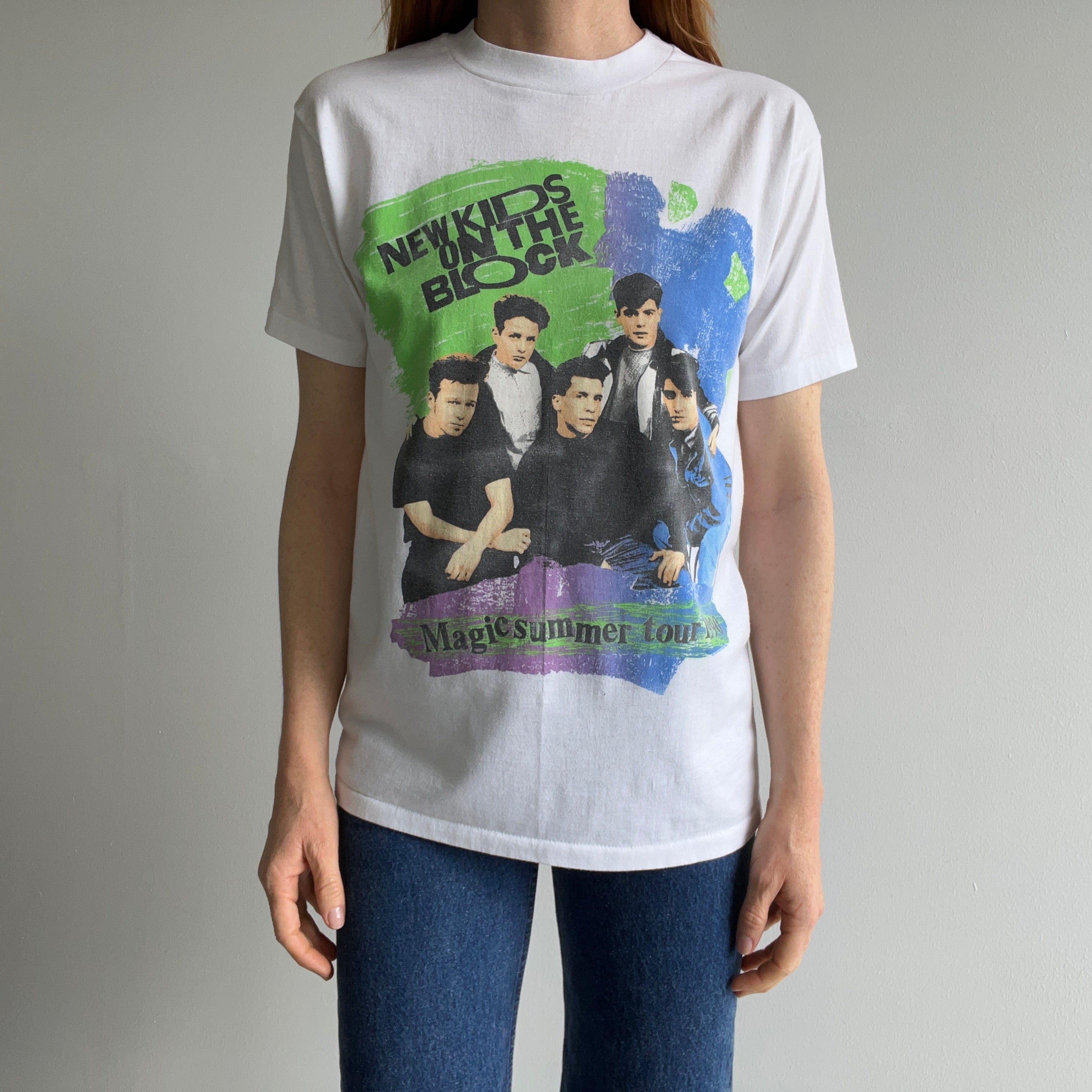 1990 NKOTB New Kids on the Block Magic Summer Tour T-Shirt - Yes, Indeed