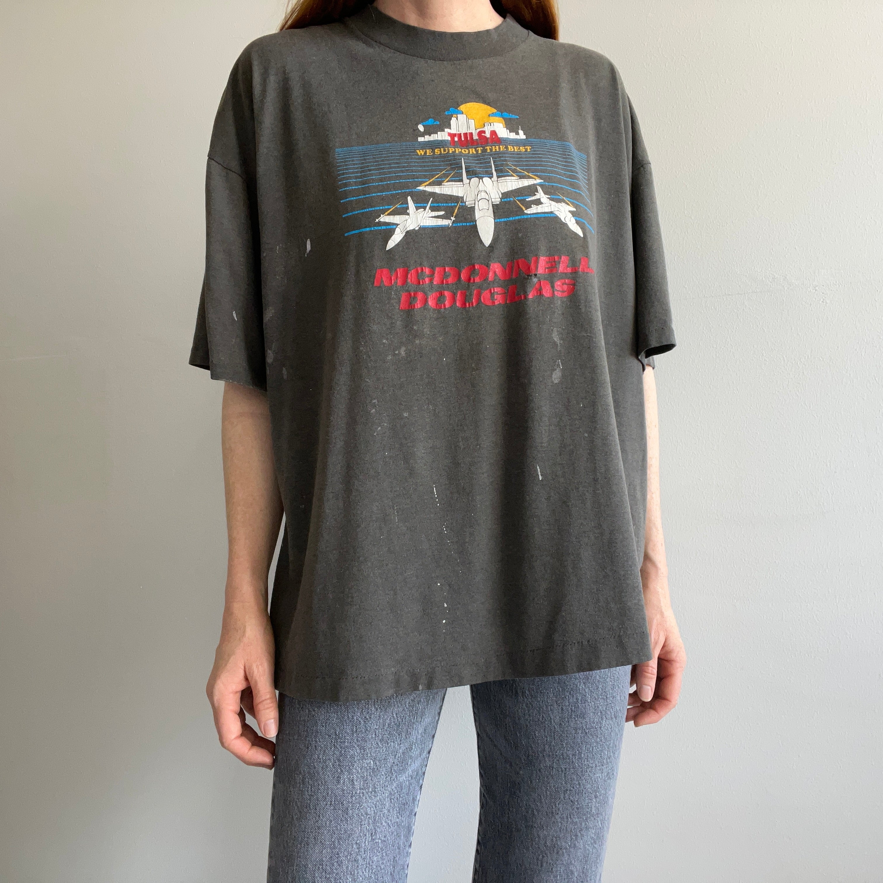 1990s McDonnel Douglas Tulsa - Aerospace Bomber Plant that Closed in 1993 - T-Shirt