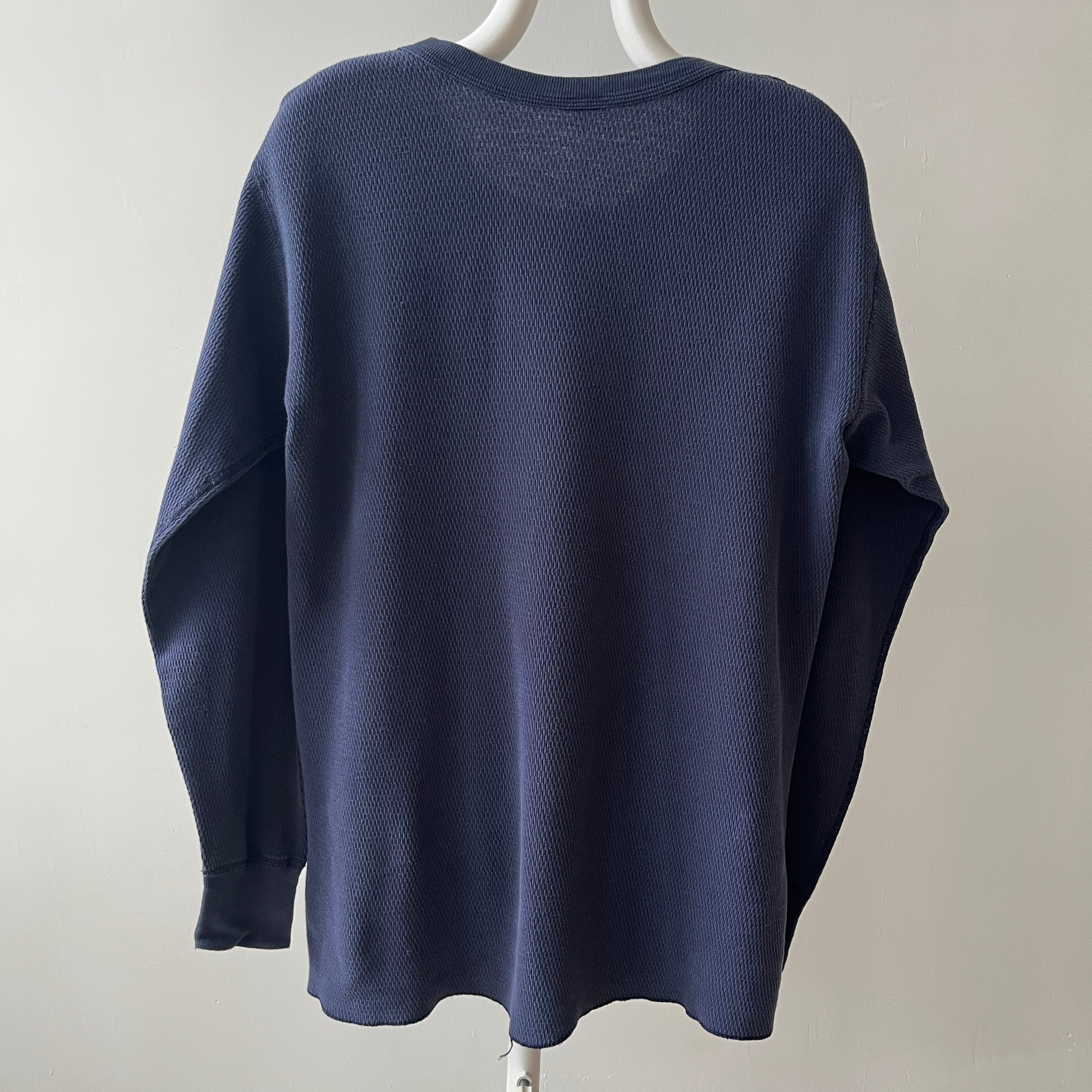 1980s Navy Faded Thermal Shirt