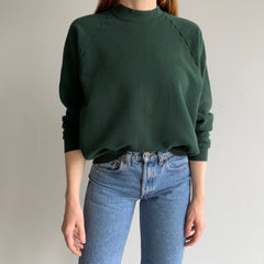 1980s Fir Green Blank Sweatshirt by FOTL - THIS