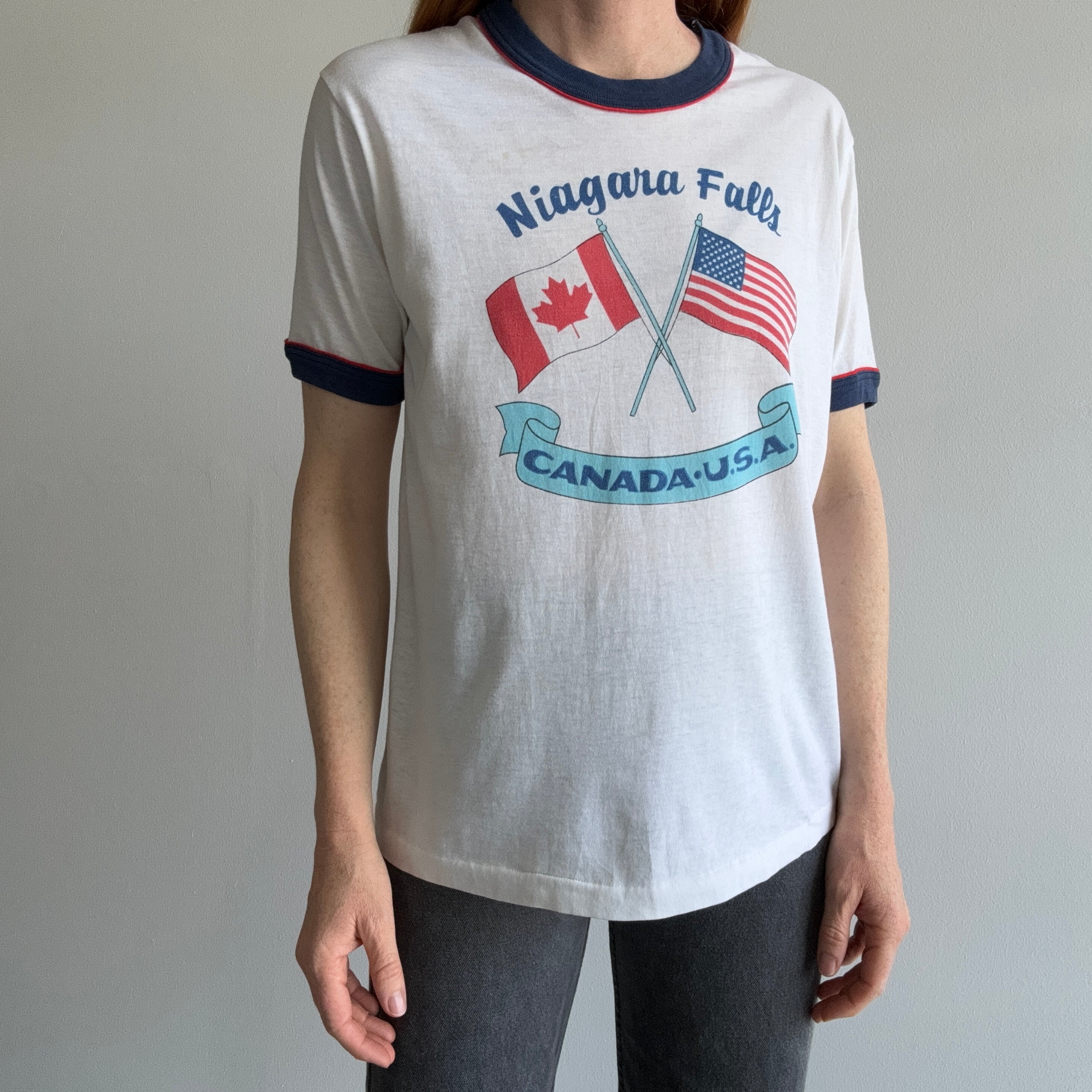 1970s Niagara Falls Canada x USA Ring T-Shirt