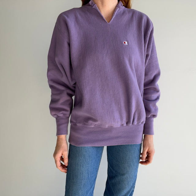 1980/90s Champion Brand Lilac Reverse Weave with some Pink Bleach/Color Bleed