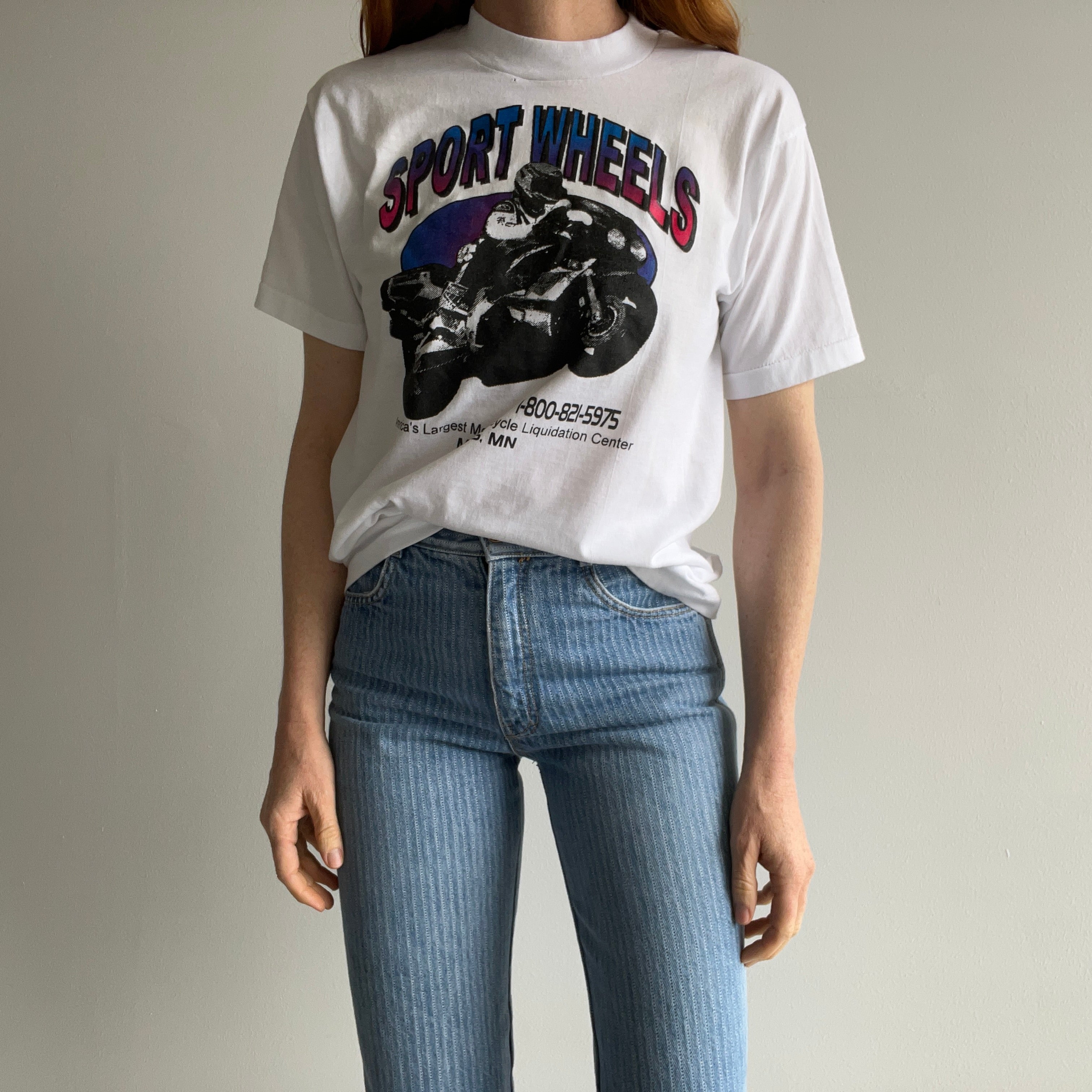 1980/90s Sport Wheels Motorcycle T-Shirt