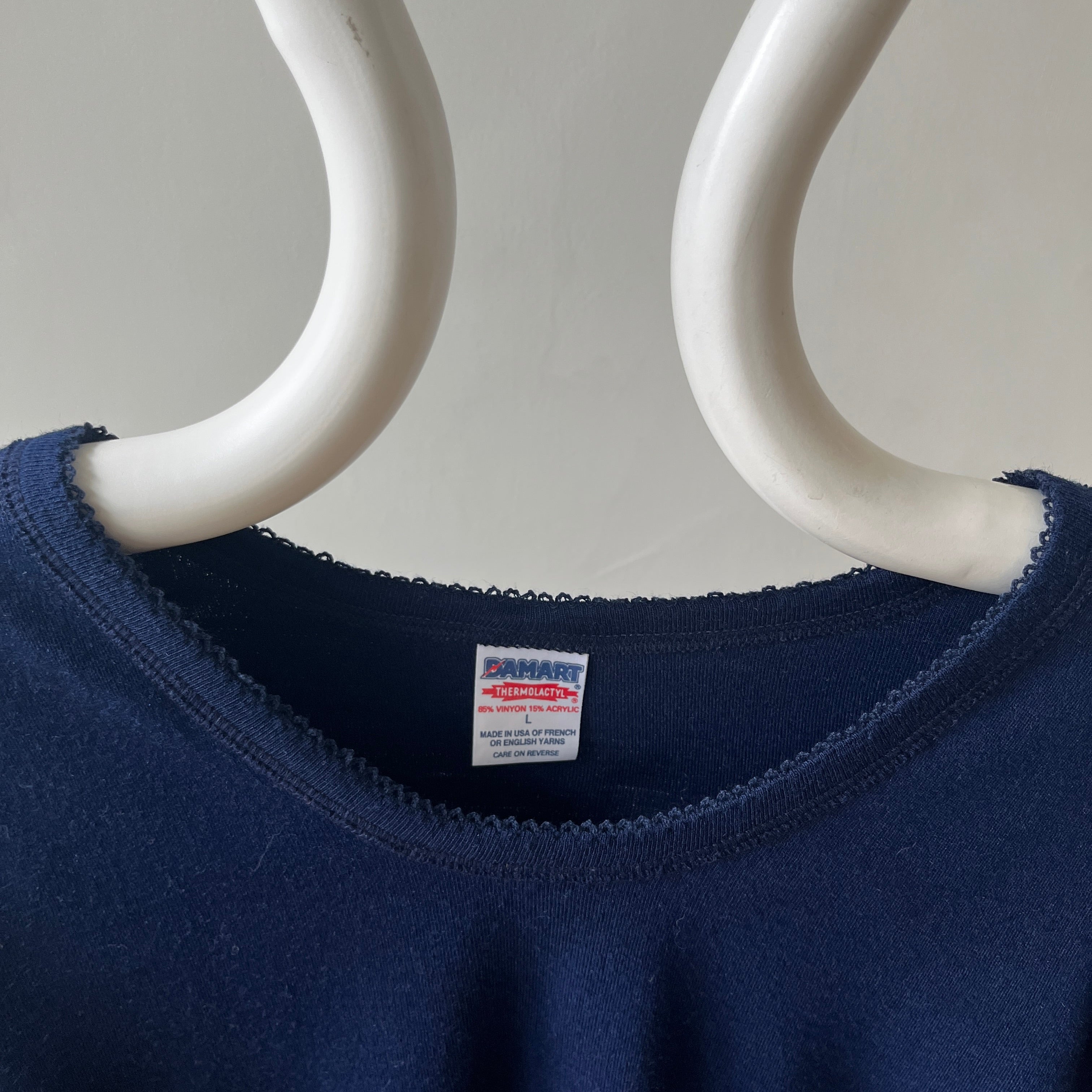 1980s Navy Blue Long Sleeve T Shirt