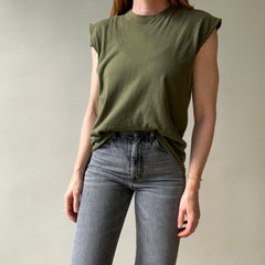 1980s Olive Green Muscle T Shirt