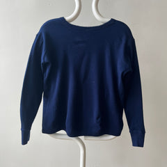1980s Navy Blue Long Sleeve T Shirt