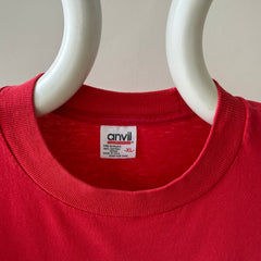 1980s Blank Faded Red Pocket T Shirt