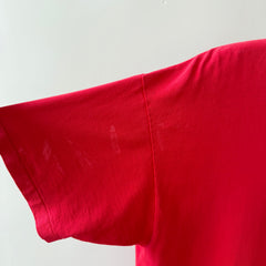 1980s Blank Faded Red Pocket T Shirt