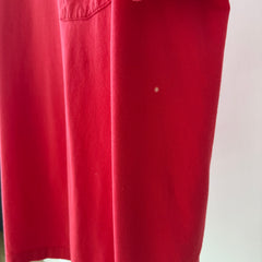 1980s Blank Faded Red Pocket T Shirt