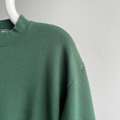 1980/90s Hunter Green Sweatshirt with a Slight Mock Neck