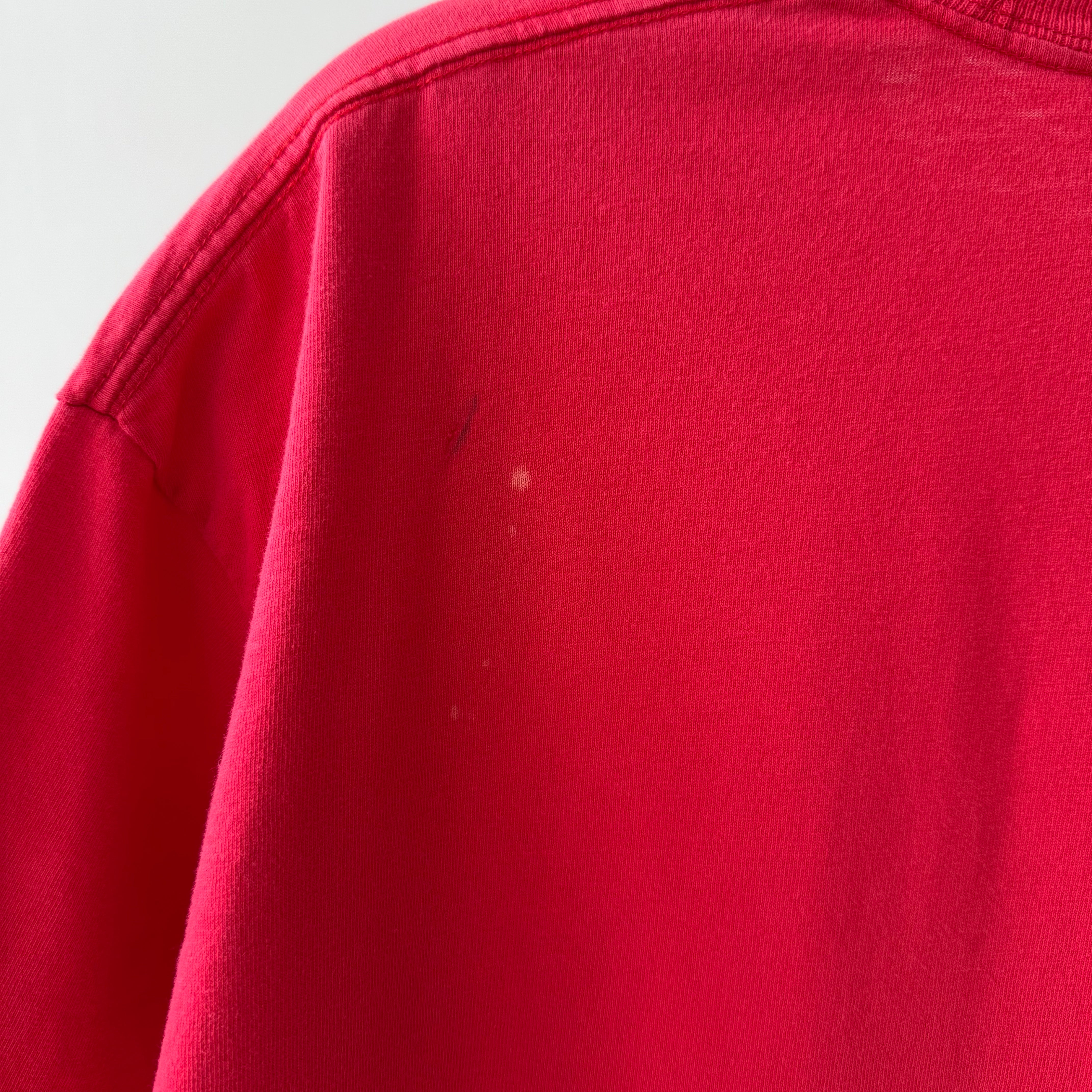 1980s Blank Faded Red Pocket T Shirt
