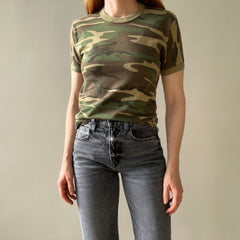 1970/80s Fitted Camo Ring T-Shirt