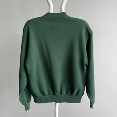 1980/90s Hunter Green Sweatshirt with a Slight Mock Neck